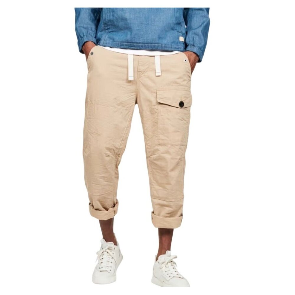 G-Star Raw Men Torrick Relaxed Cargo Pants sz 27x30 (24 ") Beige Streetwear Crop